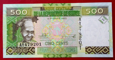 Guinea 500 Francs 2017 UNC necirculata ** foto
