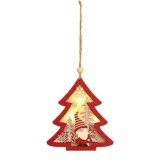 Ornament de Brad, Flippy, cu Lumini LED, din Lemn, Figurina Elf, Model Brad, Multicolor