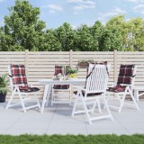 vidaXL Perne scaun cu spătar &icirc;nalt, 4 buc., roșu carouri textil oxford 377642