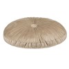 Perna decorativa rotunda din velvet bej, cu nasture, &Oslash;35 cm, pentru canapea, Oem