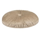 Cumpara ieftin Perna decorativa rotunda din velvet bej, cu nasture, &Oslash;35 cm, pentru canapea