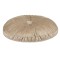 Perna decorativa rotunda din velvet bej, cu nasture, &Oslash;35 cm, pentru canapea