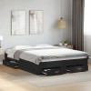 VidaXL Cadru de pat cu sertare, negru, 140x200 cm, lemn prelucrat