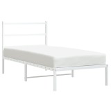 Cumpara ieftin Cadru pat metalic cu tablie, alb, 90x200 cm