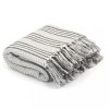 VidaXL Pătură decorativă cu dungi, bumbac, 125 x 150 cm, gri și alb 245327