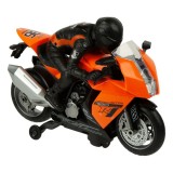 Motocicleta interactiva de jucarie, negru/portocaliu, 31x13x22 cm