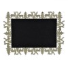 Suport Farfurie Crăciun, Model Cerbi și Brazi, Negru, Glitter Bej șampanie, 40x30cm, Oem