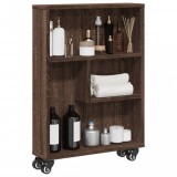 Gossi carucior de depozitare ingust, stejar maro, 48x13x68 cm, lemn