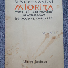 MIORITA de V. ALECSANDRI, TEXT SI ILUSTRATIUNI GRAVATE IN LEMN MIRCEA OLINESCU