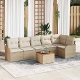 vidaXL Set de canapele pentru grădină 7 pcs Bej și alb