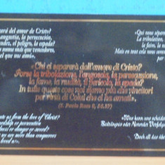 Carte postala cu acelasi text religios din Bazilica S. Paulo, Italia, in 5 limbi