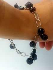 Bratara vintage manufacturata din argint si onix