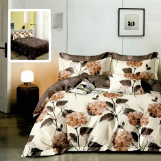 Lenjerie pat dublu,bumbac finet,6 piese,cearceaf normal 220x240cm, cearceaf pilota 200x220cm, 2 fete de perna 50x70, 2 fete de perna 70x70-M338