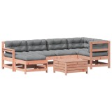 Set mobilier de gradina cu perne, 7 piese, lemn masiv douglas