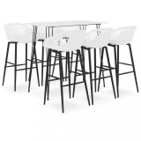 Cumpara ieftin Set mobilier de bar, 7 piese, alb
