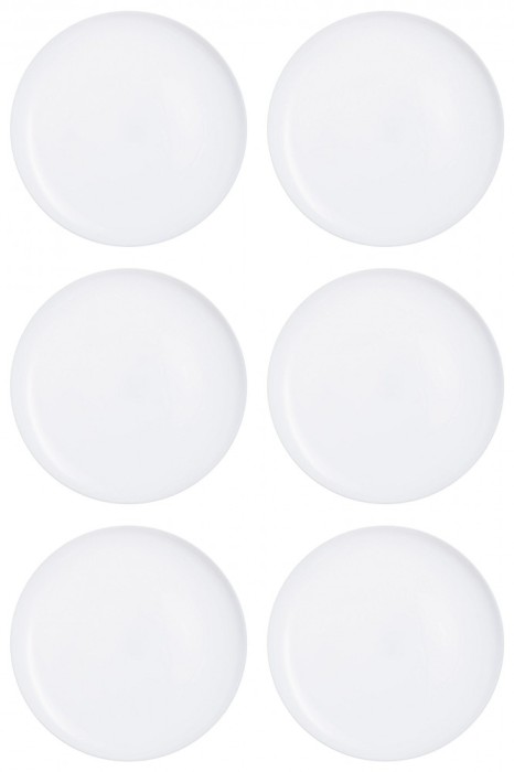 Set farfurii 6 piese, folosite pentru pizza, Opal, albe, diametru 32 cm