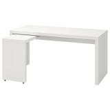 Birou Ikea alb cu tablie(masa) culisanta