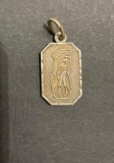 Pandantiv religios catolic, argint vechi italian 925, marcaje, Fecioara Maria, patină frumoasă, catolicism, credinta