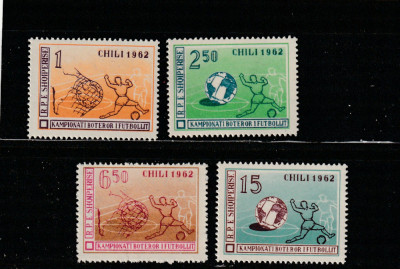 Albania 1962-Sport,Fotbal,C.M. Chile 1962,serie 4 val.,dant.,MNH,Mi.673-676 foto