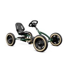 Kart cu pedale pentru copii BERG Toys Buddy Retro Green, robust si usor de manevrat
