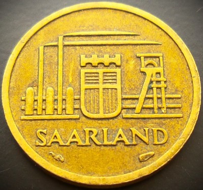 Moneda 10 FRANKEN - SAAR (Germania - Protectorat Francez), anul 1954 * cod 5438 = rară foto