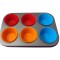 Tava De Copt 6 Briose, 6 Cupe din silicon, 70COF