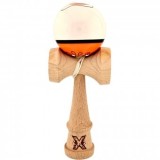 Kendama X Originala,Kendama Profesionala din Lemn, Super Sticky, 18 cm, Alb/Portocaliu