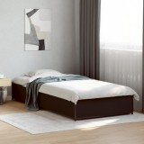 VidaXL Cadru de pat, negru, 75x190 cm, lemn prelucrat și metal 845121