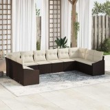 Cumpara ieftin Set de canapele pentru grădină 10 pcs Maro Rattan poli