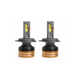 Becuri LED H4 2 faze CANBUS cu control prin aplicatie Bluetooth 90W 15000 lumeni 3000K-8000K 12-24V Cod: LX-V88APP-H4