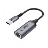 Placa Retea Tech-Protect Ultraboost, RJ45, USB 3.0, Negru