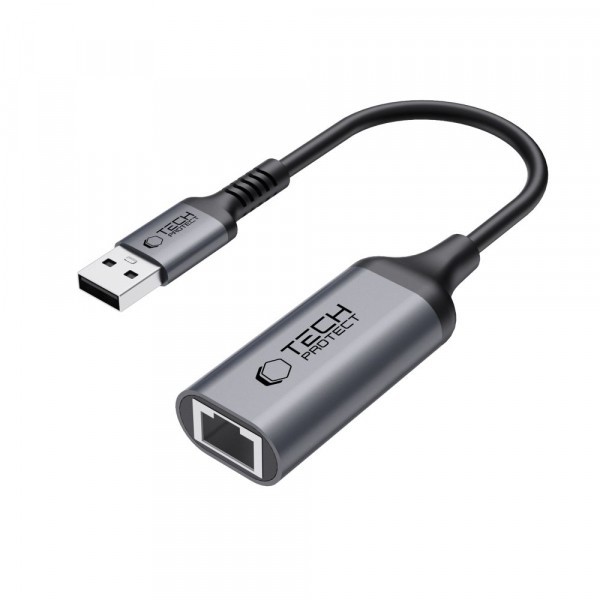 Placa Retea Tech-Protect Ultraboost, RJ45, USB 3.0, Negru