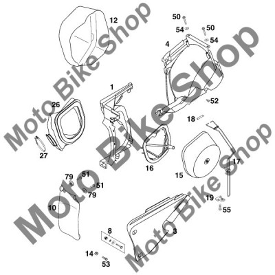 MBS Racord carburator filtru aer KTM 125 EXC 1998 #26, Cod Produs: 54706026000KT foto