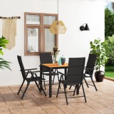 vidaXL Set de masă pentru grădină, 5 piese, negru și maro 3060053