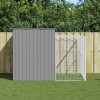 Cușcă de c&acirc;ine &amp; țarc gri deschis 214x253x181cm oțel galvanizat