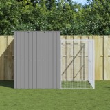 VidaXL Cușcă de c&acirc;ine &amp; țarc gri deschis 214x253x181cm oțel galvanizat