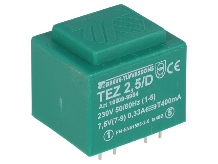 Transformator &icirc;ncapsulat PCB 2,5VA 230V/7,5V