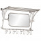 vidaXL Suport bagaj cu umerașe/oglindă, montat pe perete, aluminiu