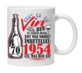 Cana alba personalizata &quot;Un Vin Bun &quot; 70 ani, INOVATIX&reg;. 330ml, Oem