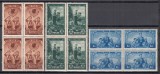 ROMANIA 1952 LP 323 A III-A ANIVERSARE A ORGANIZATIEI DE PIONIERI SERIA IN BLOC DE 4 TIMBRE STARE MNH, Nestampilat