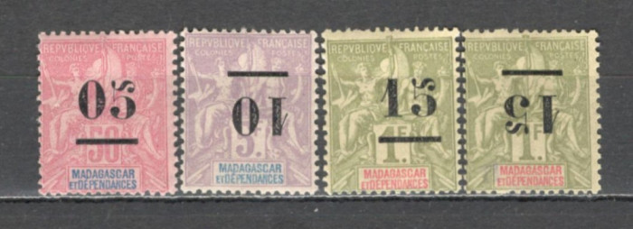 Madagascar.1902 Alegoria coloniala-supr.+ERORI ranversate SM.102
