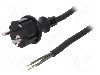Cablu alimentare AC, 5m, 3 fire, culoare negru, cabluri, CEE 7/7 (E/F) mufa, SCHUKO mufa, PLASTROL - W-97274