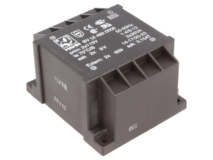 Transformator &icirc;ncapsulat 60VA 115VAC 9V