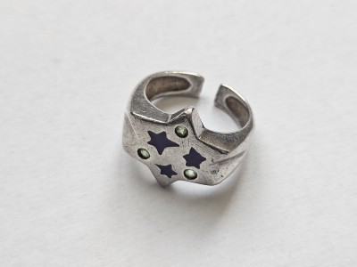 Inel argint cu email si zirconii #3027 foto