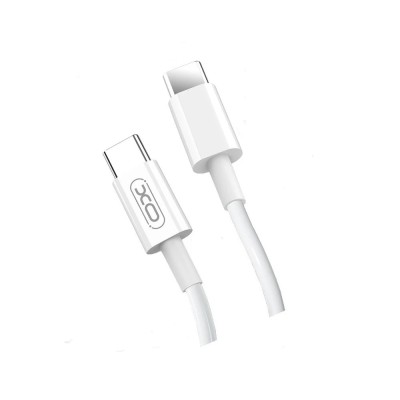 Cablu pentru incarcare si transfer de date XO NB 124, 2X USB TYPE-C, 2A, 40W, 1M, ALB foto
