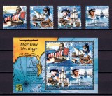 Cumpara ieftin ✅(S19) Gibraltar 1999 ,&quot; Istoria navigatiei pe mare &quot;, serie Michel 871/874 + block 35 ,nominal &pound;3.94 , MNH, Nestampilat