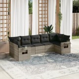 Gossi set canapele de gradina cu perne, 7piese gri deschis poliratan