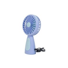 Mini venitlator de mana, cu incarcare USB, buton ON/OFF, din ABS, dimensiuni 17cm X 9, 5cm, albastru