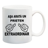 Cana alba personalizata " Prieten Extraordinar ", INOVATIX&reg;. 330ml