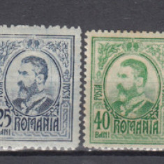 ROMANIA 1908 LP 66 REGELE CAROL I GRAVATE - UZUALE GUMA ORIGINALA SERIE SARNIERA